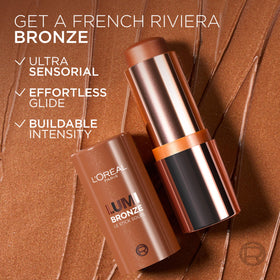 L'Oreal Paris Lumi Bronze Le Stick Soleil Bronzer Stick in use during makeup application