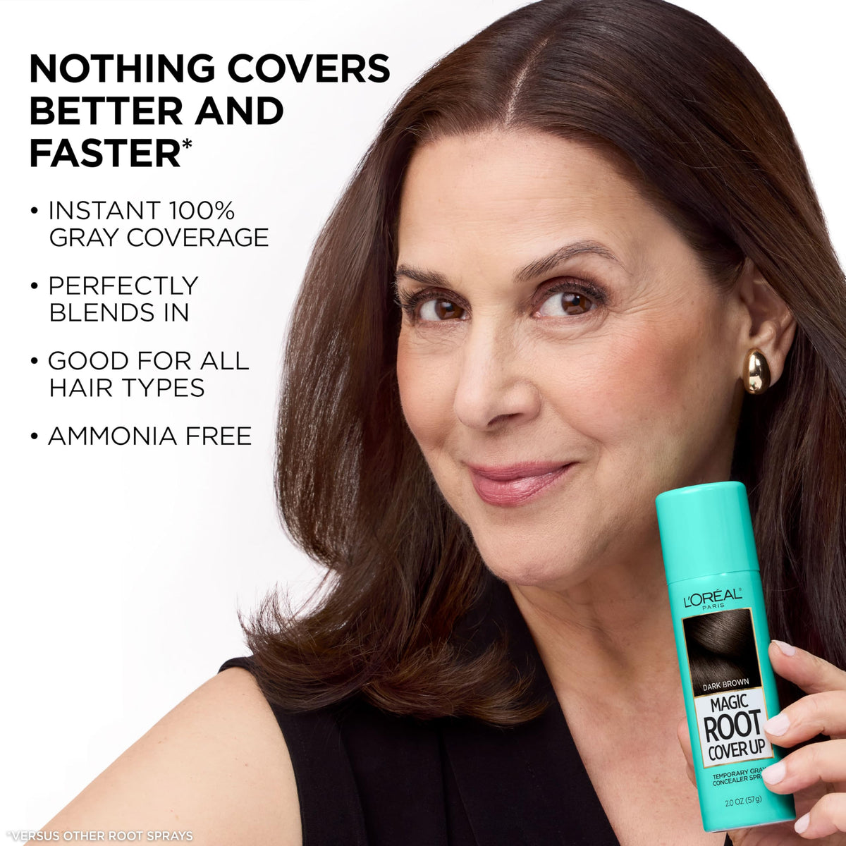 L'Oreal Paris Magic Root Cover Up Gray Hair Spray application process