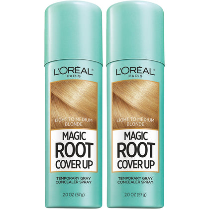 L'Oreal Paris Magic Root Cover Up Spray front view, Light to Medium Blonde