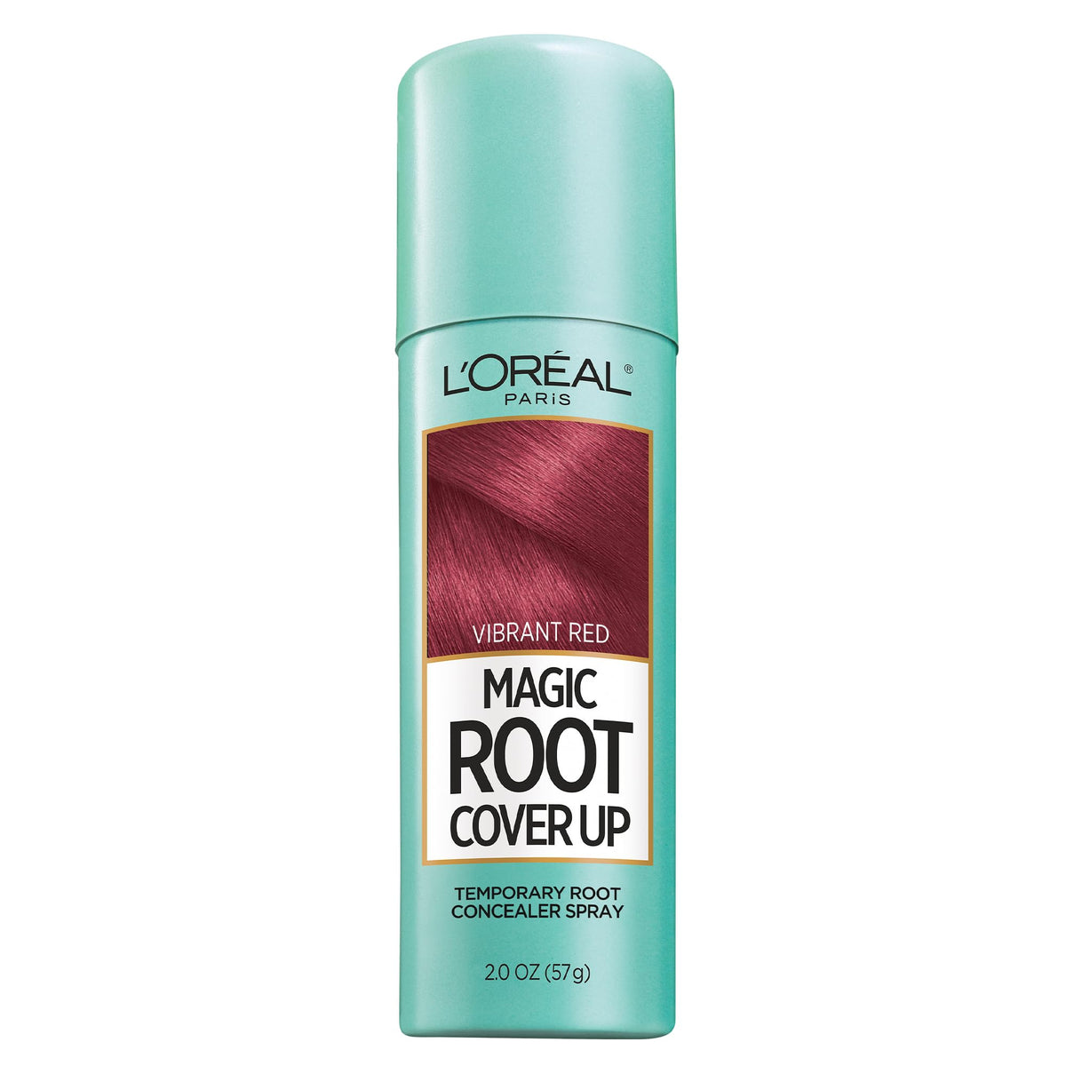 L'Oreal Paris Magic Root Cover Up Spray front view, Vibrant Red, 2 oz
