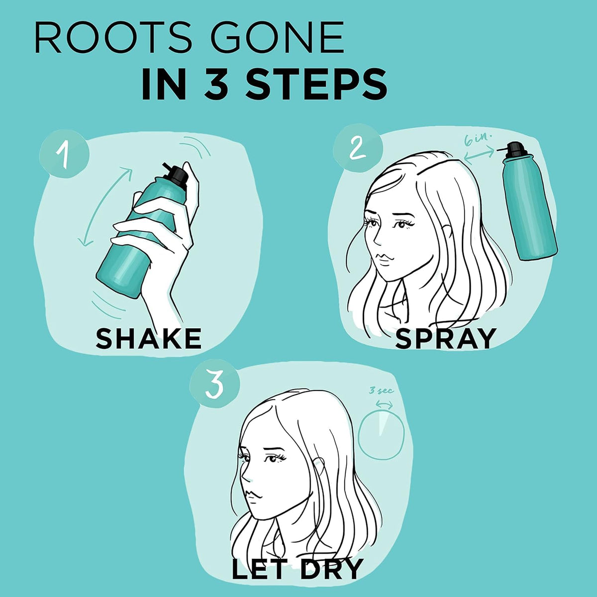 L'Oreal Paris Magic Root Cover Up Spray in use on hair
