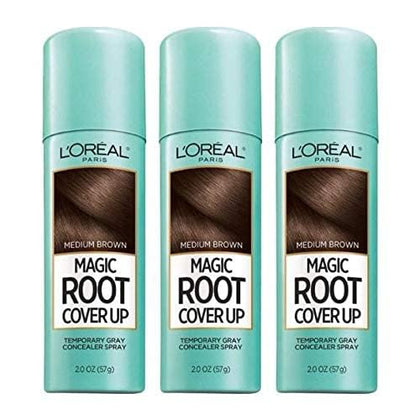 L'Oreal Paris Magic Root Cover Up Spray Medium Brown 6 oz front view