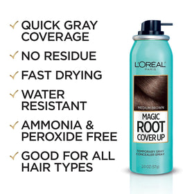 L'Oreal Paris Magic Root Cover Up Spray Medium Brown 6 oz lifestyle application