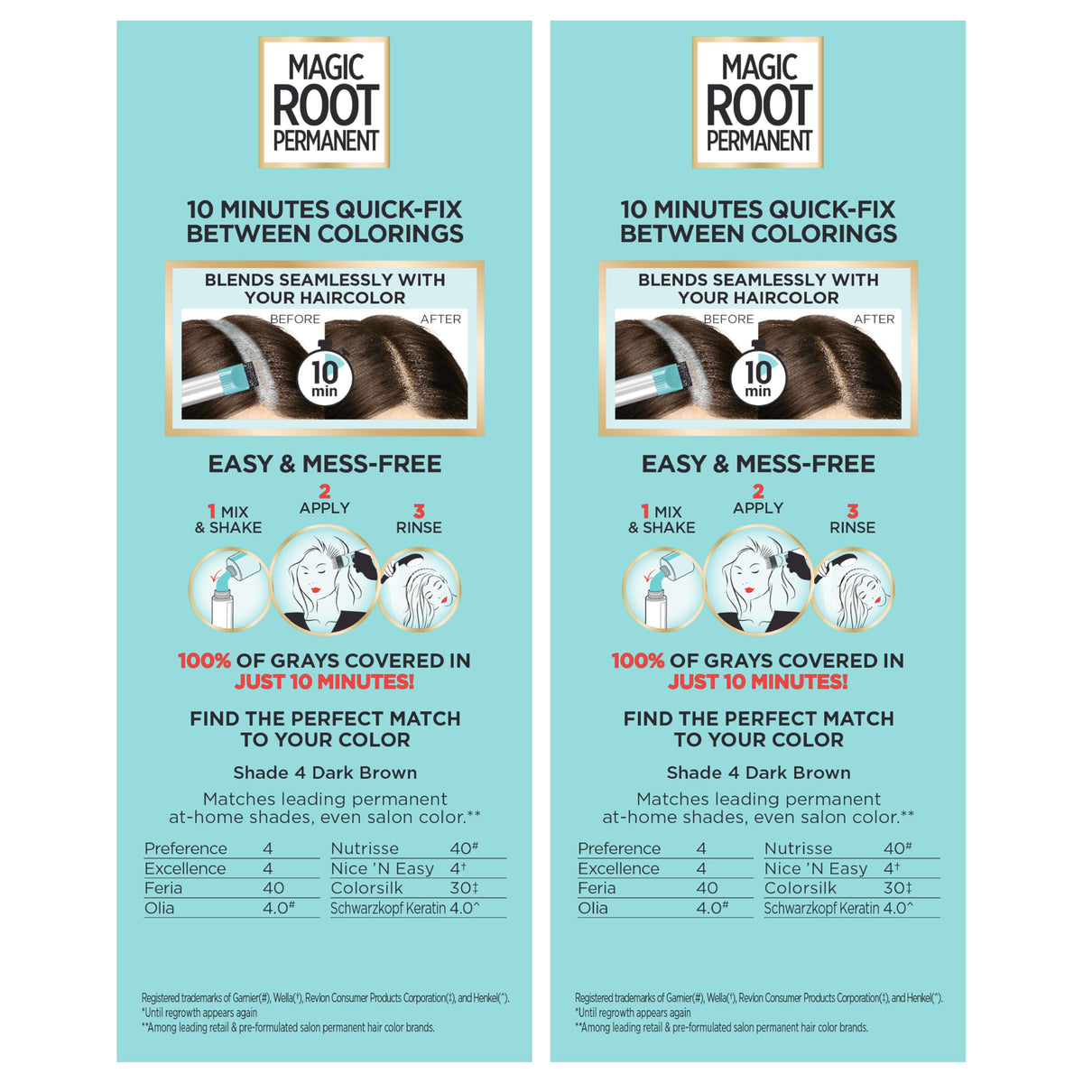 L'Oreal Paris Magic Root Hair Color Kit dark brown shade on hair
