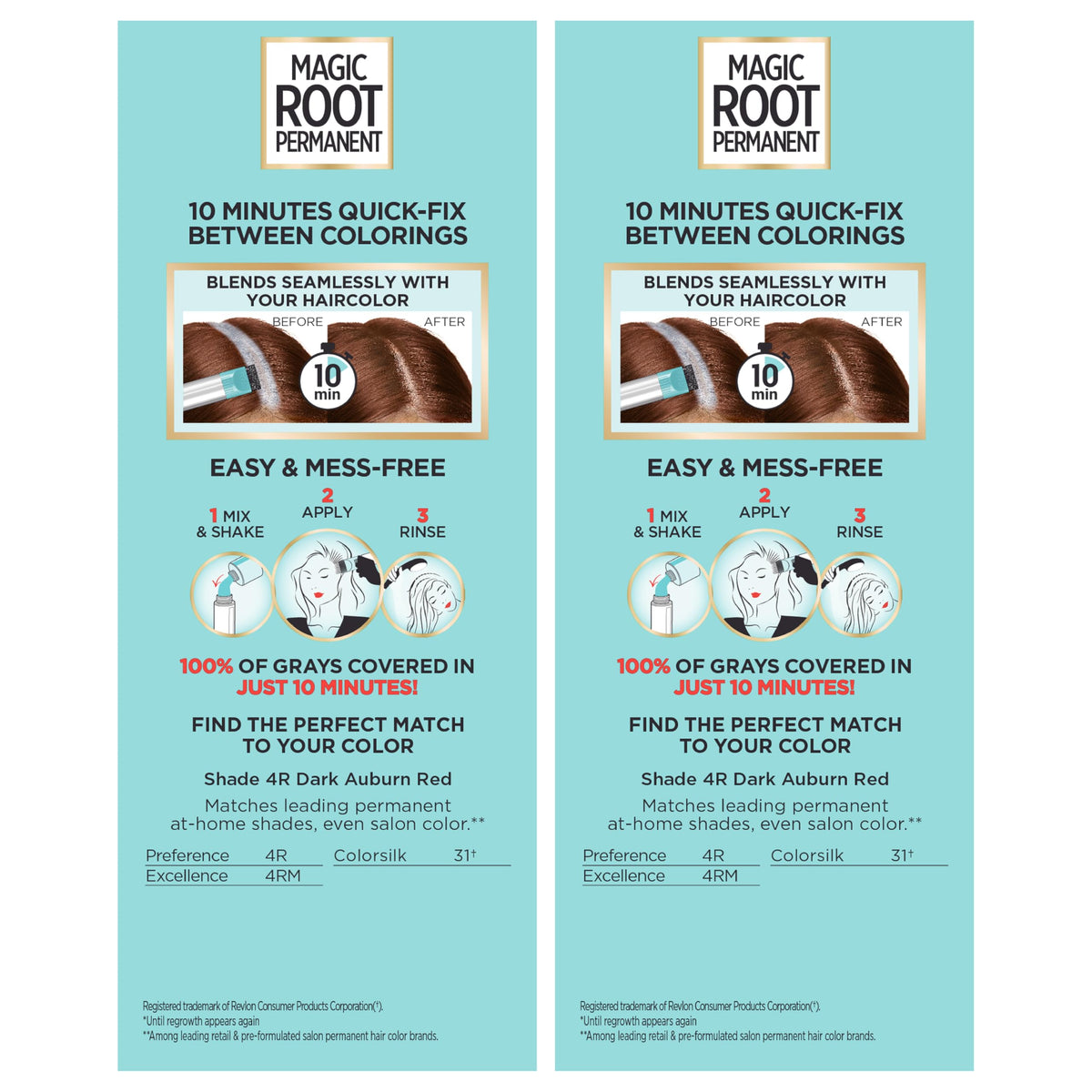 L'Oreal Paris Magic Root Hair Color Kit showing colour gel and developer bottle