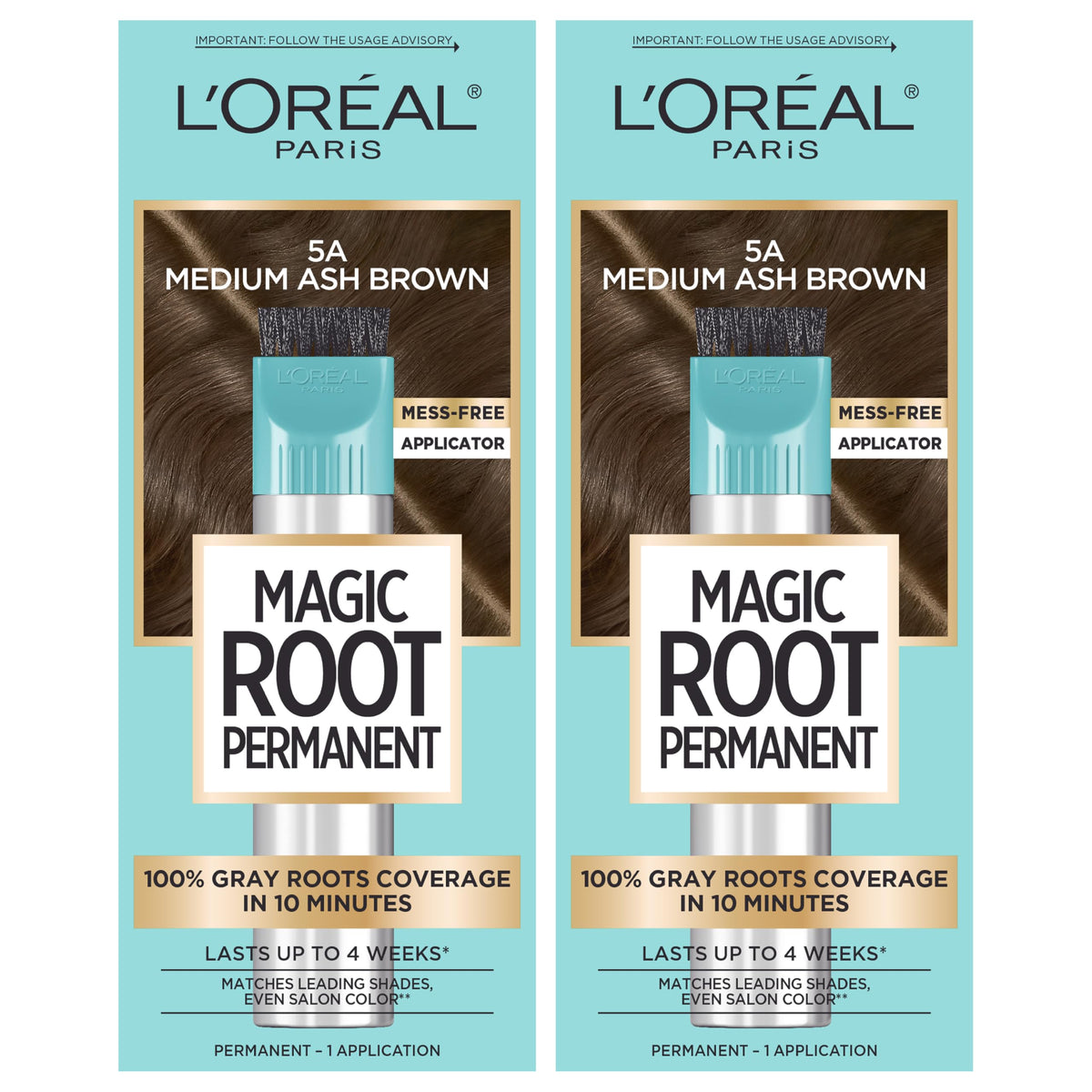 L'Oreal Paris Magic Root Hair Colour Kit 5A Medium Ash Brown front view