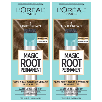 L'Oreal Paris Magic Root Hair Colour Kit 6 Light Brown front view