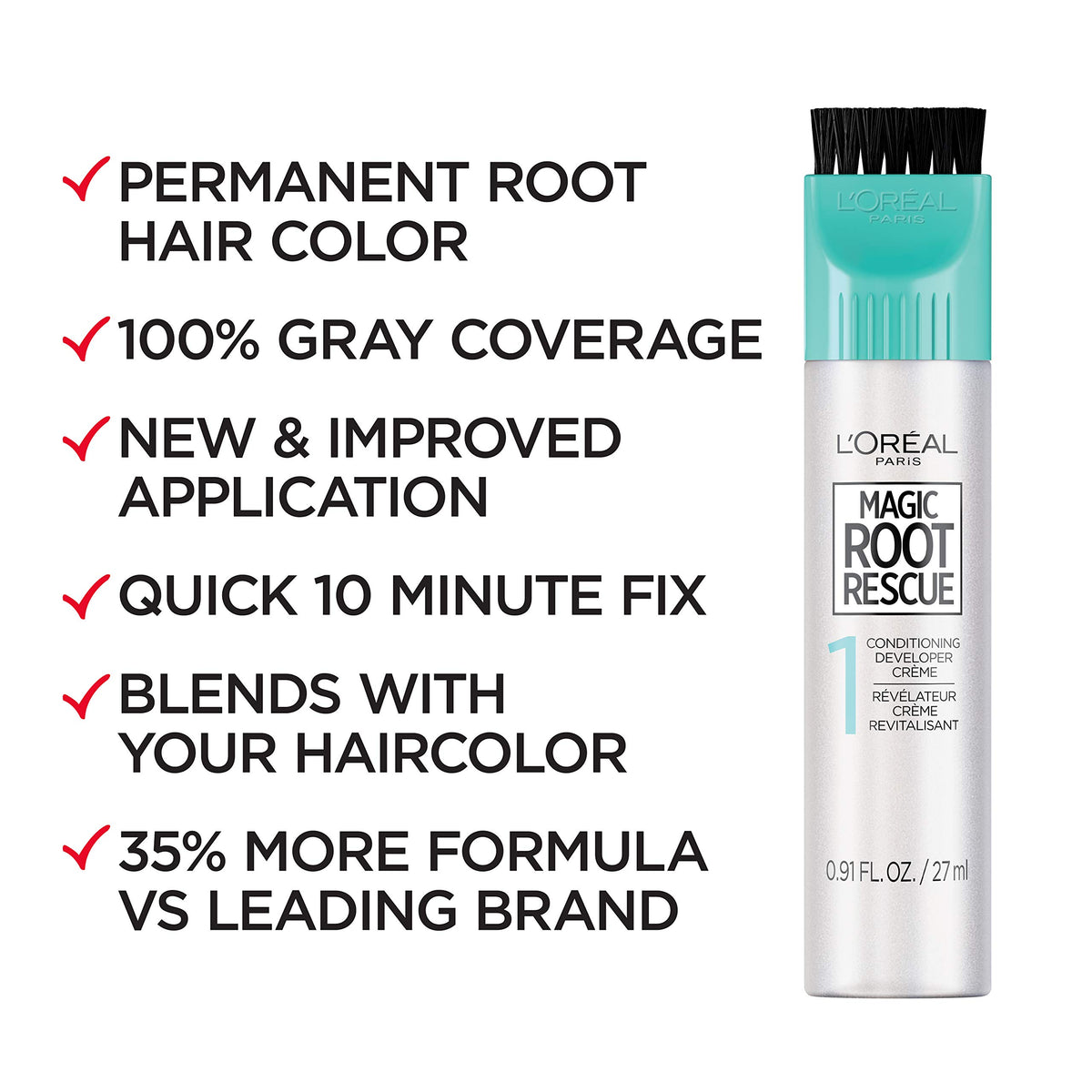 L'Oreal Paris Magic Root Hair Colour Kit contents including brush and gloves