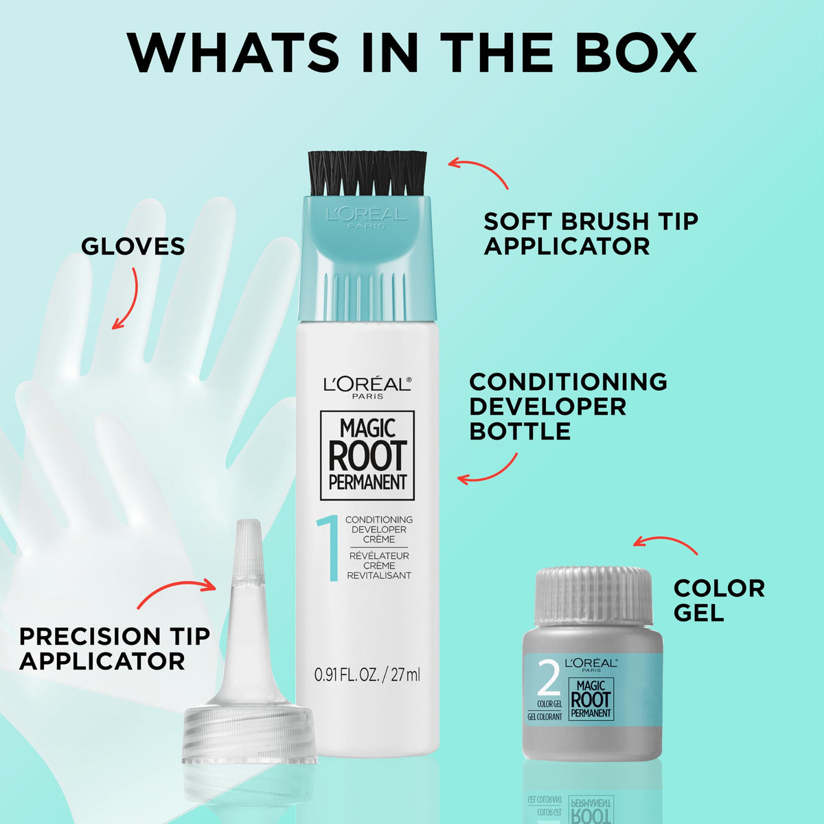 L'Oreal Paris Magic Root Hair Colour Kit packaging with instructions