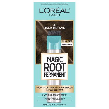L'Oreal Paris Magic Root Permanent Hair Color Kit 4 Dark Brown front view