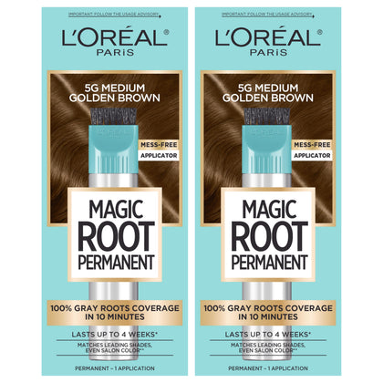 L'Oreal Paris Magic Root Permanent Hair Color Kit 5G Medium Golden Brown front view