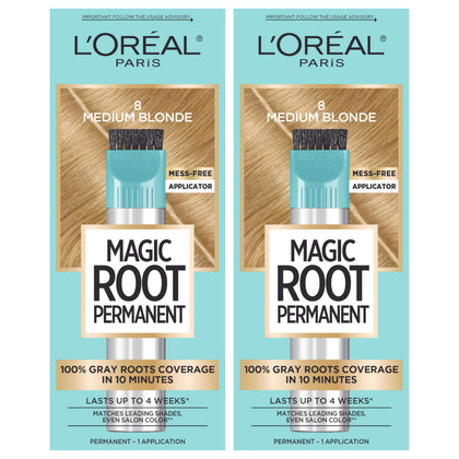L'Oreal Paris Magic Root Permanent Hair Color Kit 8 Medium Blonde front view