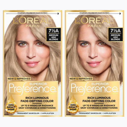 L'Oreal Paris Medium Ash Blonde Hair Colour Kit front view