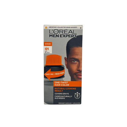L'Oreal Paris Men Expert One Twist Hair Colour Kit front view, Jet Black 01