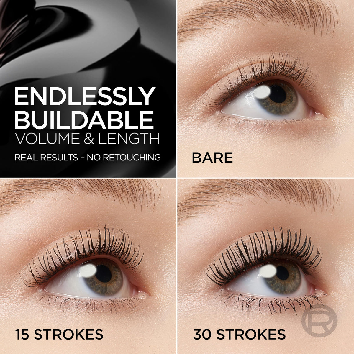 L'Oreal Paris Paradise Big Deal Mascara brush close-up showing unique design