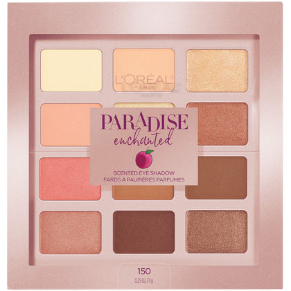 L'Oreal Paris Paradise Enchanted Eyeshadow Palette front view with 12 warm shades