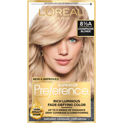 L'Oreal Paris Permanent Hair Colour Kit Champagne Blonde 8.5A front view