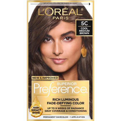 L'Oreal Paris Permanent Hair Colour Kit Cool Medium Brown 5C front view