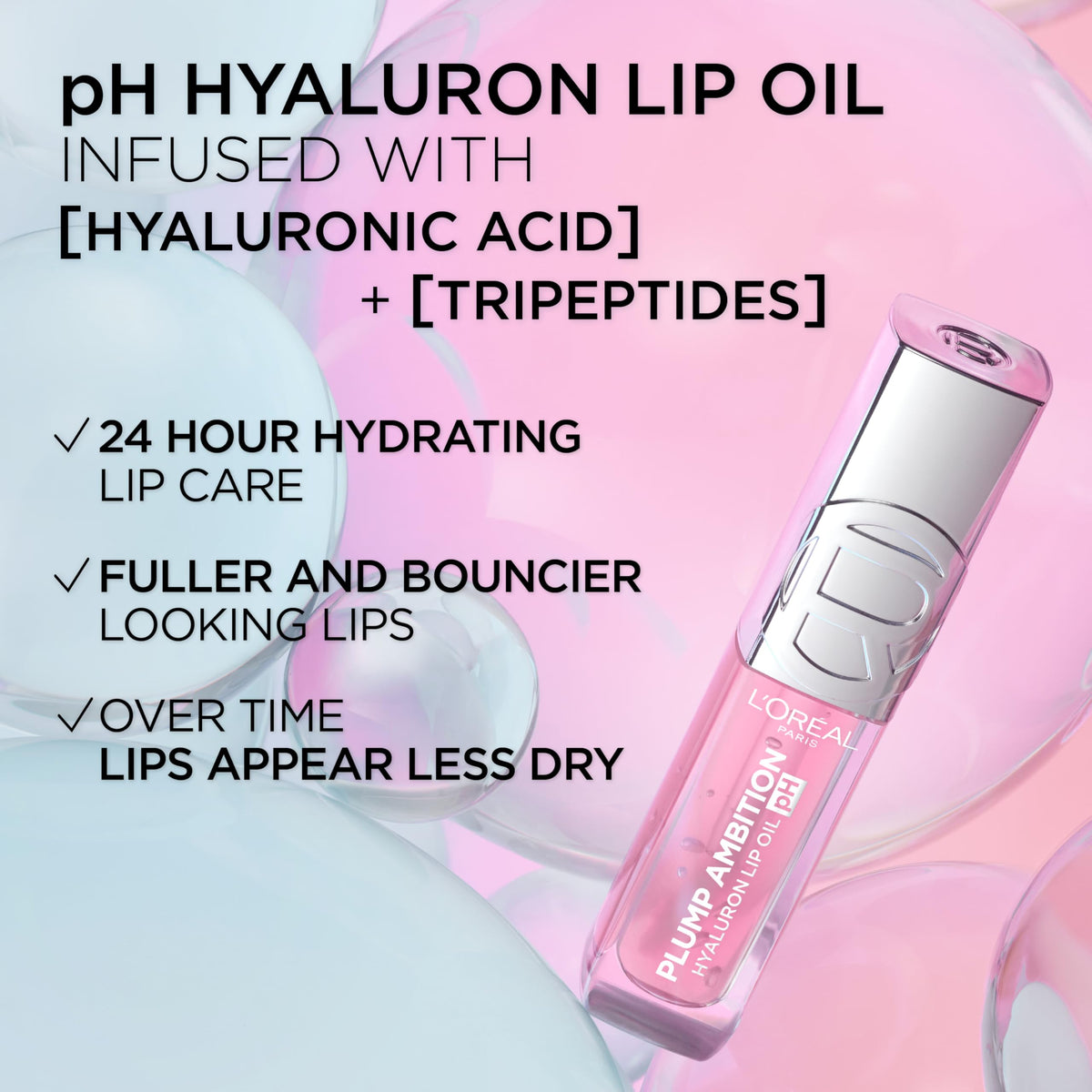 L'Oreal Paris Plump Ambition Lip Oil 090 Berry Noir with other makeup products