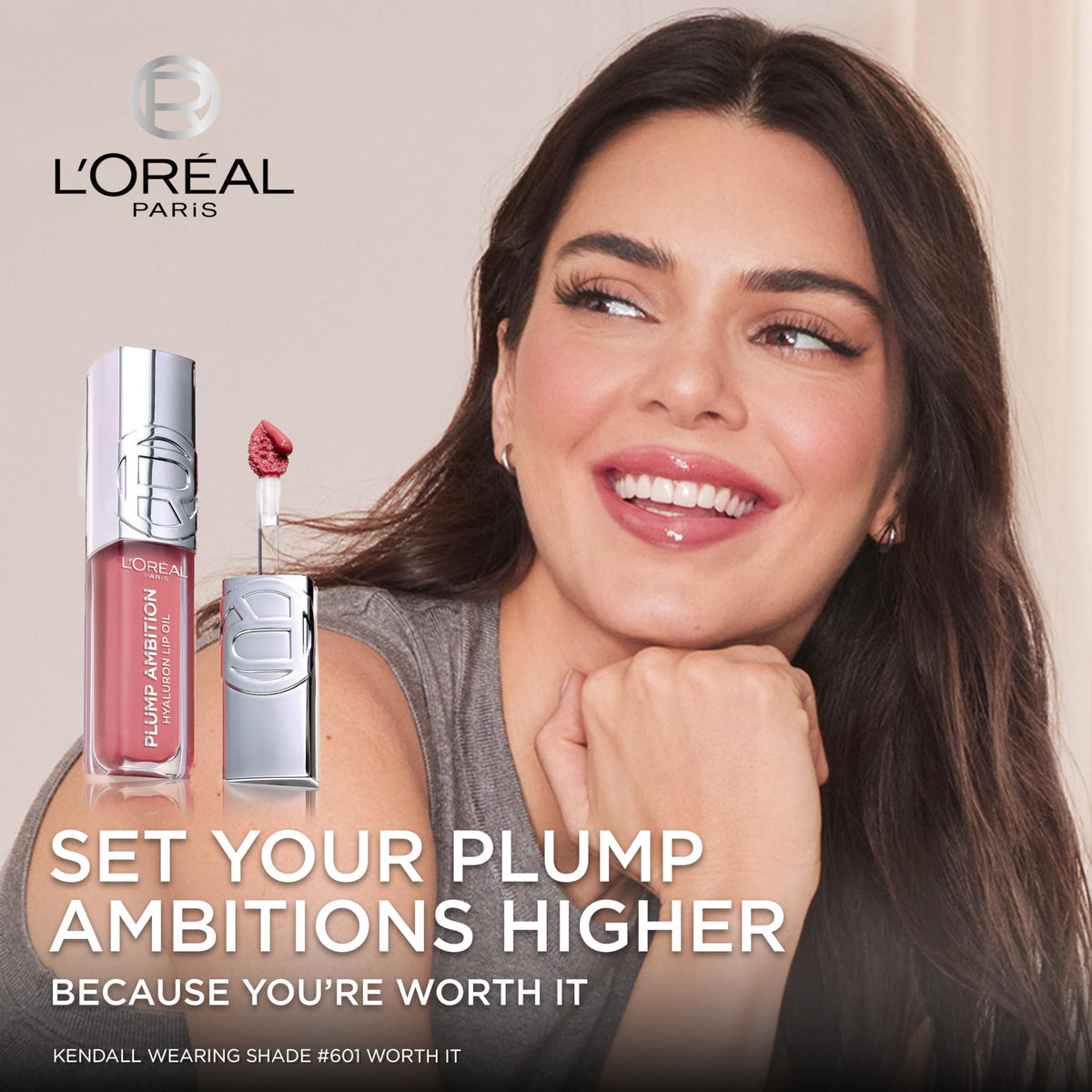L'Oreal Paris Plump Ambition Lip Oil swatch on skin