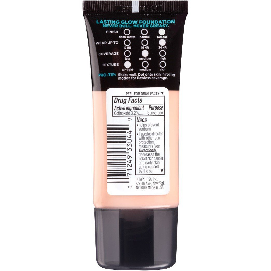 L'Oreal Paris Pro Glow Foundation Classic Ivory side view