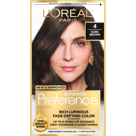 L'Oreal Paris quality Preference Dark Brown 4 hair colour kit front view