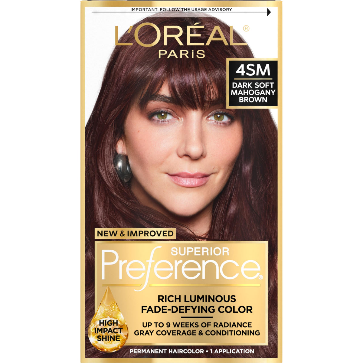 L'Oreal Paris quality Preference Dark Soft Mahogany Brown Hair Colour kit front view