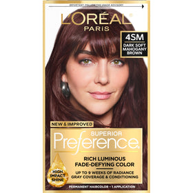 L'Oreal Paris quality Preference Dark Soft Mahogany Brown Hair Colour kit front view