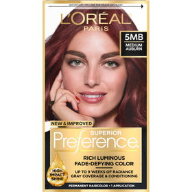 L'Oreal Paris quality Preference Hair Colour 5MB Medium Auburn packaging front view