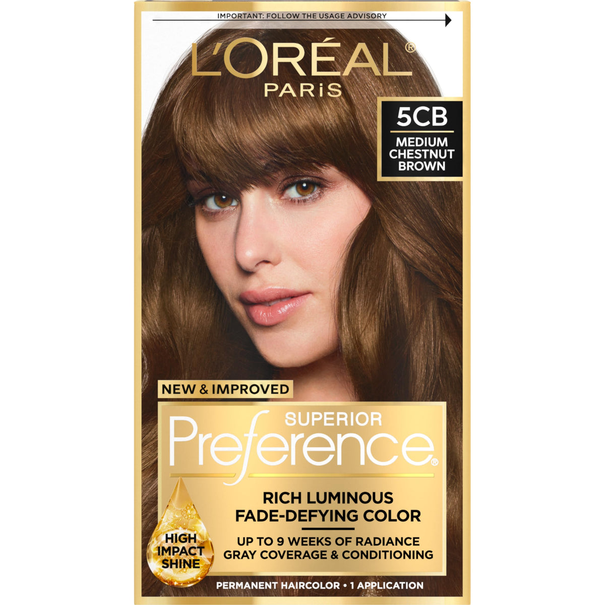 L'Oreal Paris quality Preference Hair Colour Kit Medium Chestnut Brown 5CB front view