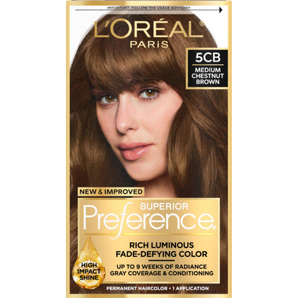 L'Oreal Paris quality Preference Hair Colour Kit Medium Chestnut Brown 5CB front view