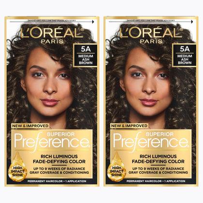 L'Oreal Paris quality Preference Medium Ash Brown Hair Colour Kit front view