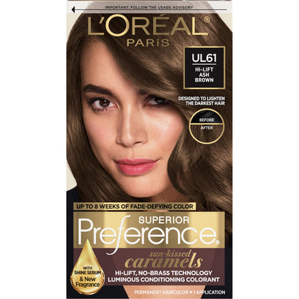 L'Oreal Paris quality Preference UL61 Ultra Light Ash Brown hair dye front view