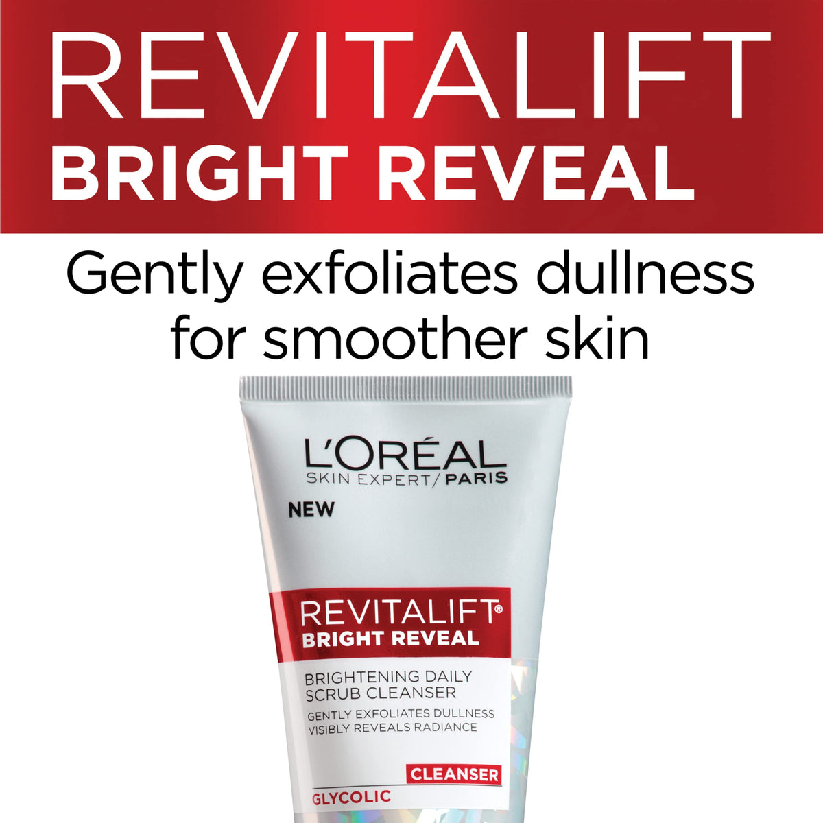 L'Oreal Paris Revitalift Bright Reveal Cleanser side view showing texture