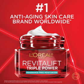 L'Oreal Paris Revitalift moisturizer in bathroom setting