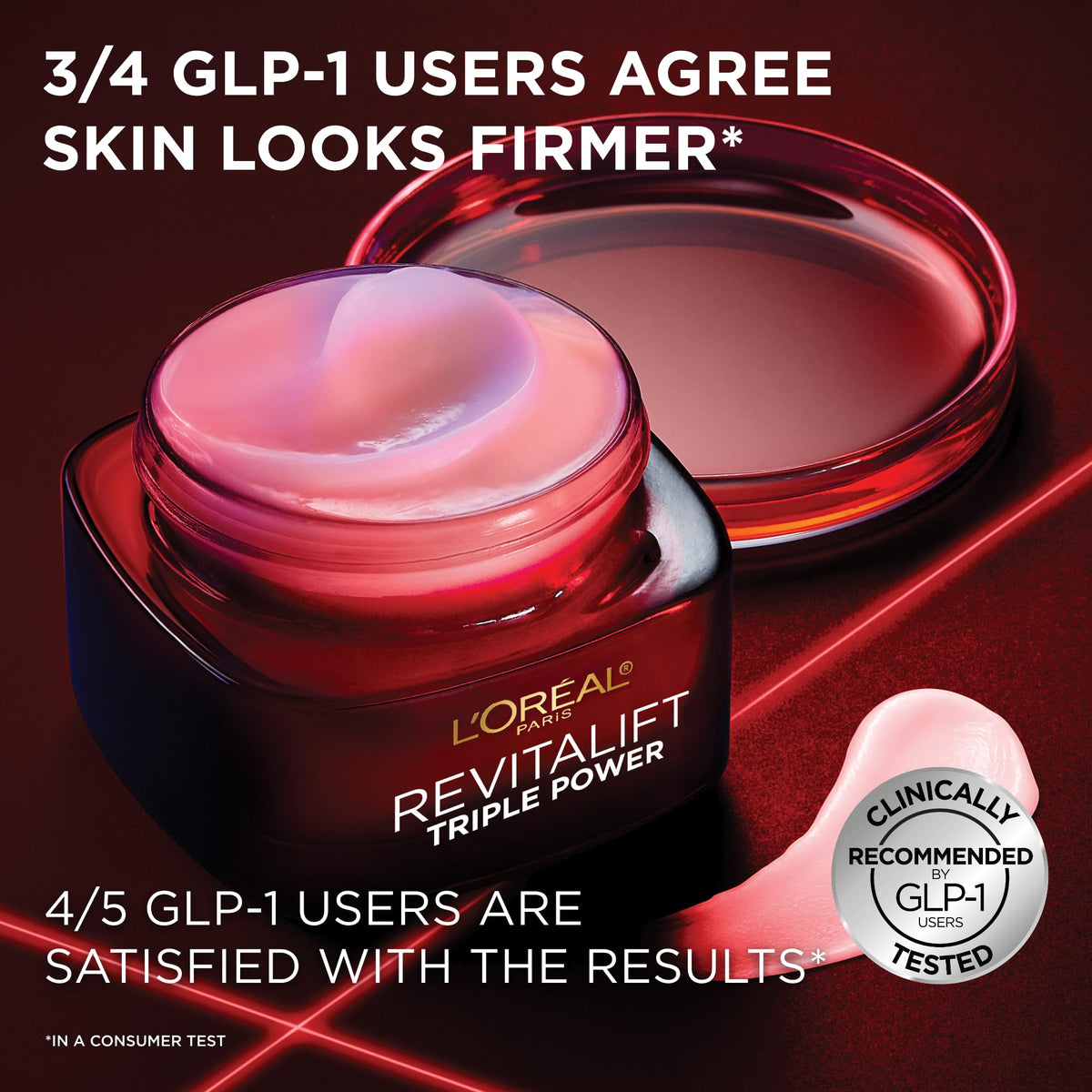 L'Oreal Paris Revitalift Triple Power Face Moisturizer application on skin