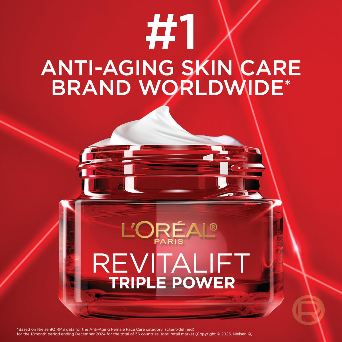L'Oreal Paris Revitalift Triple Power Face Moisturizer on vanity table