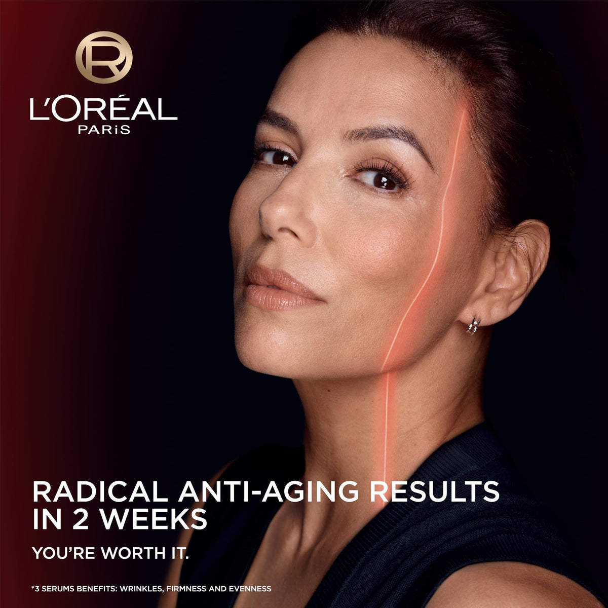 L'Oreal Paris Revitalift Triple Power Face Serum application on skin