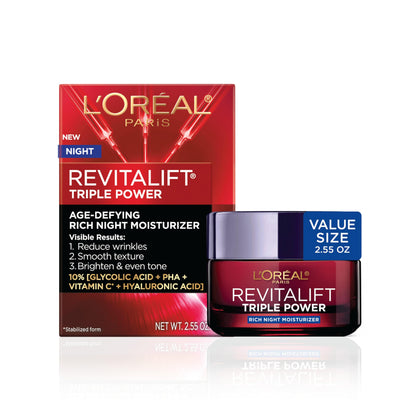 L'Oreal Paris Revitalift Triple Power Night Cream front view