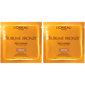 L'Oreal Paris Sublime Bronze Self Tanning Towelettes front packaging view