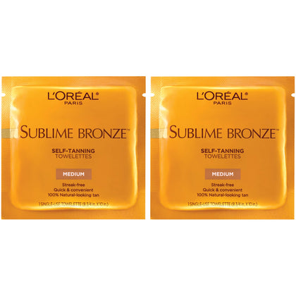 L'Oreal Paris Sublime Bronze Self Tanning Towelettes front packaging view