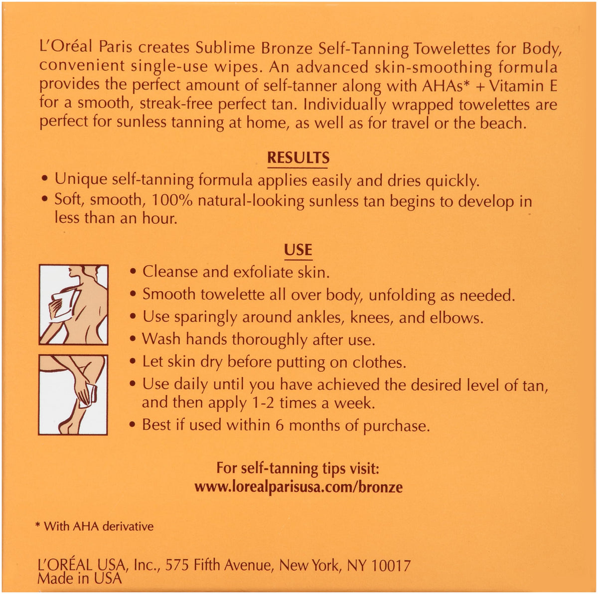 L'Oreal Paris Sublime Bronze Self Tanning Towelettes on a flat surface