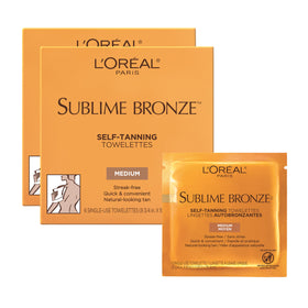 L'Oreal Paris Sublime Bronze Self Tanning Towelettes packaging front view