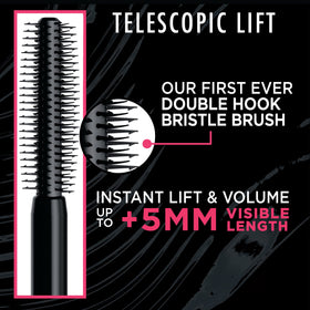 L'Oreal Paris Telescopic Lift Mascara packaging with dimensions