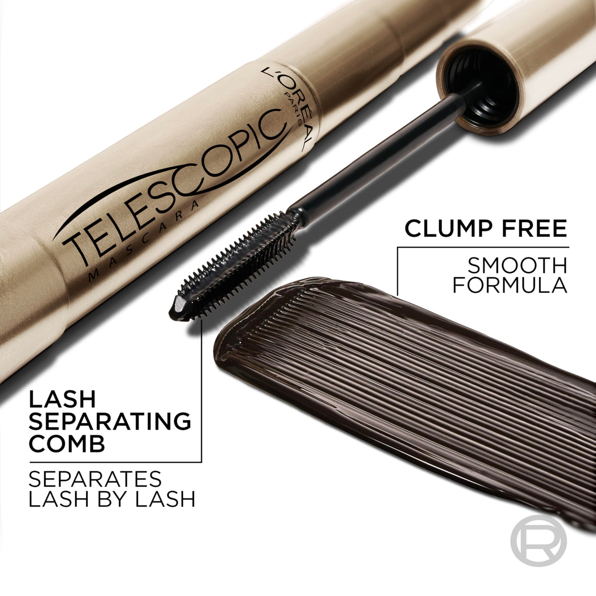 L'Oreal Paris Telescopic Mascara in lifestyle setting on makeup table