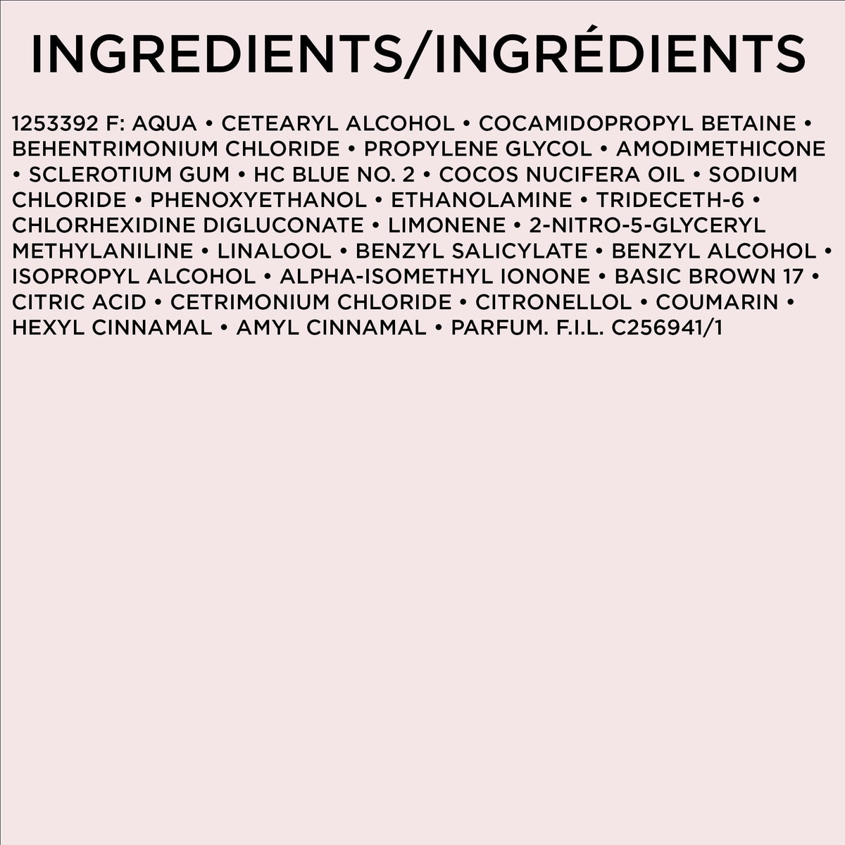 L'Oreal Paris Toning Hair Gloss ingredients list