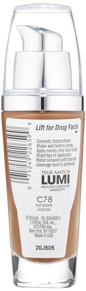 L'Oreal Paris True Match Lumi Makeup bottle showing liquid texture
