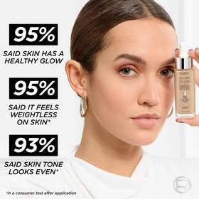 L'Oreal Paris True Match Nude Foundation with makeup brushes