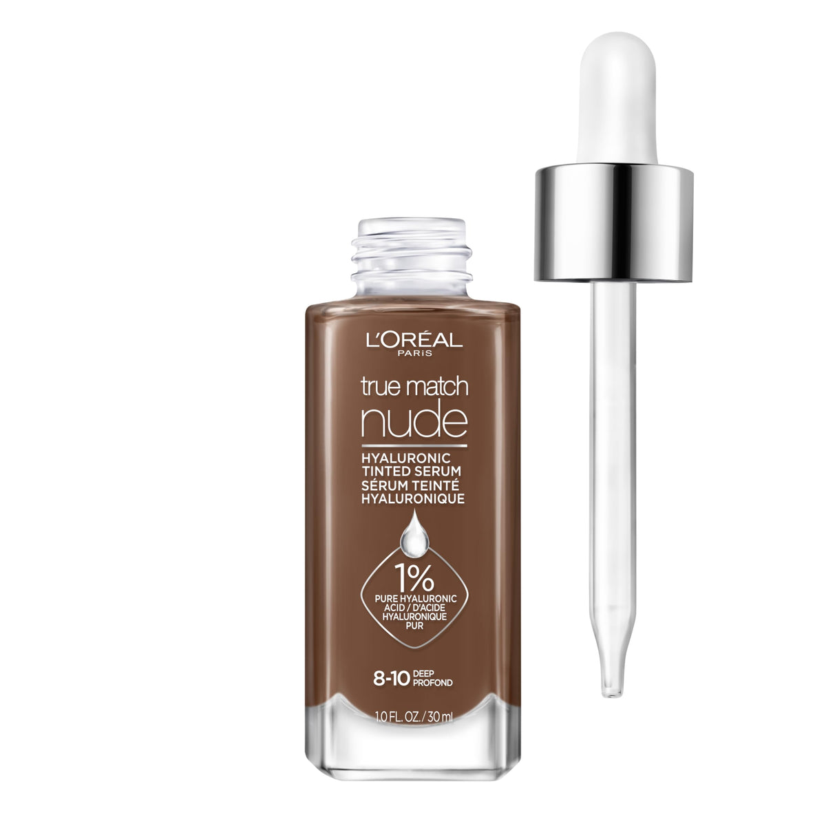 L'Oreal Paris True Match Nude Hyaluronic Tinted Serum Foundation Deep 8-10 front view