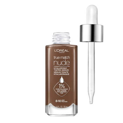 L'Oreal Paris True Match Nude Hyaluronic Tinted Serum Foundation Deep 8-10 front view